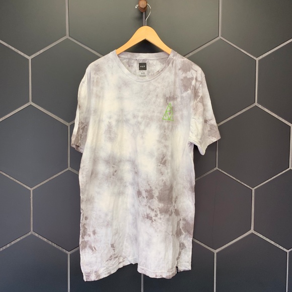 HUF Other - Mens Huf Script Pyramind Tie Dye Grey Lime Green